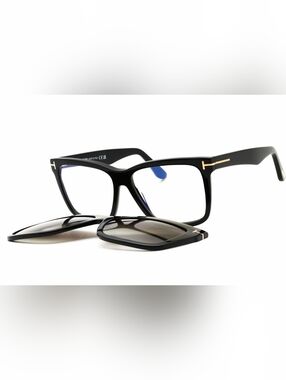 NWT, Tom FordFT6069-B,  Shiny Black/Clear/Blue-Light Block Lens, Size54X14X140.